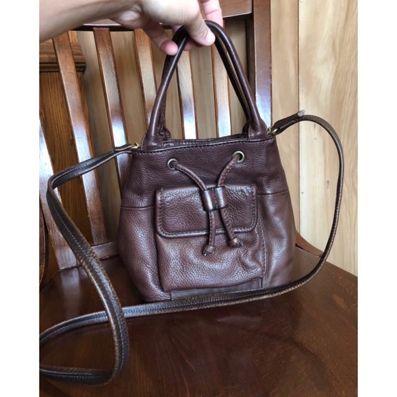 Fossil Handbags - Vintage leather Fossil bucket bag crossbody